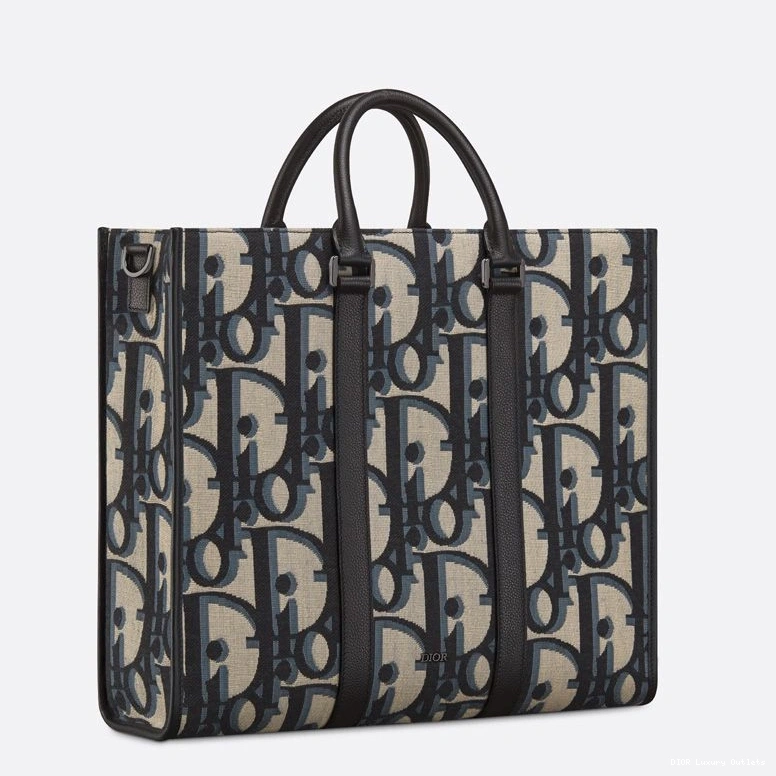 Cheap Oblique Tote Canvas Maxi Blue East-West Dior Motif 0812 Luxury